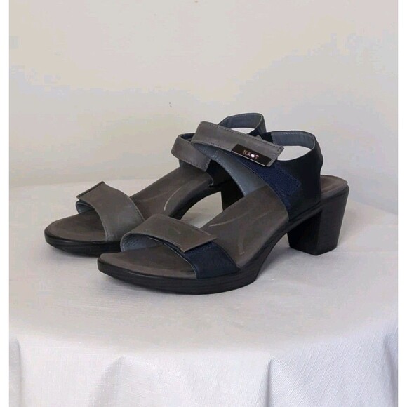 NAOT Sz 37 US 6 Intact Gray Blue Sandals Adjustable Width $169 RT Ankle Strap - Picture 2 of 12